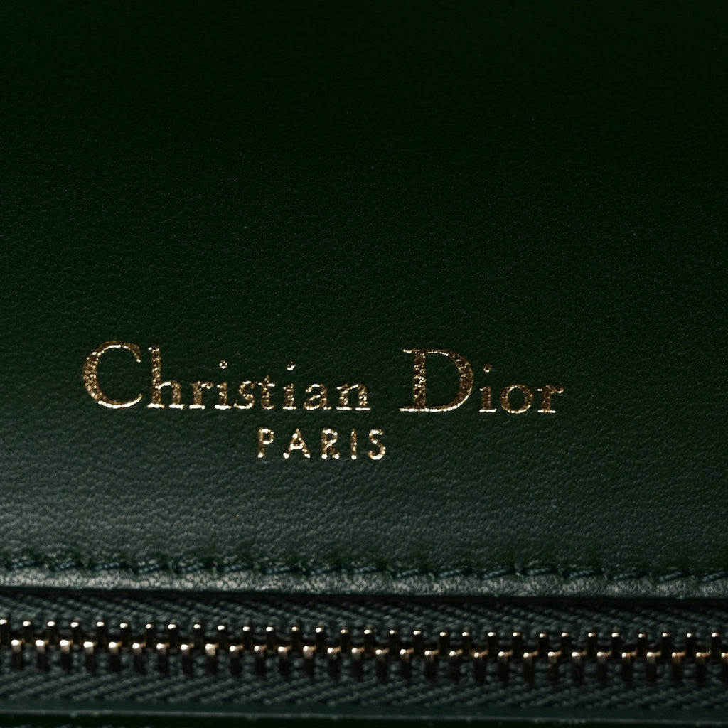 Christian Dior Ceramic Effect Deerskin Large Diorama Flap Bag Malachite Green