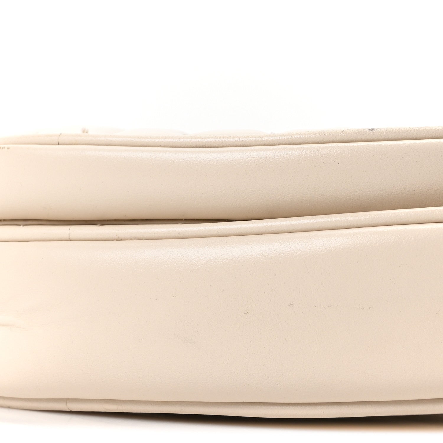 Gucci Calfskin Matelasse Diagonal Mini Interlocking G Heart Shoulder Bag Mystic White