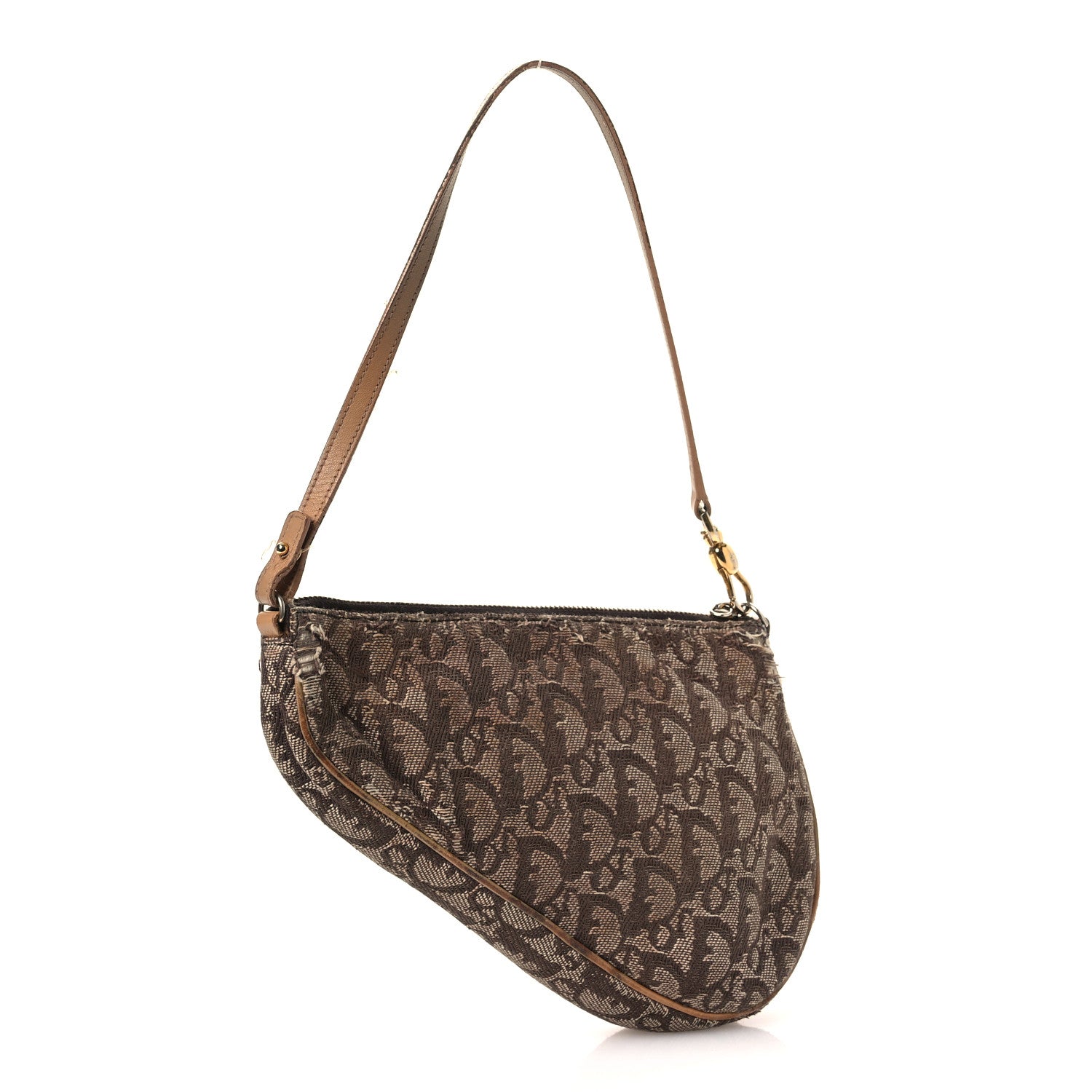 Christian Dior Monogram Mini Saddle Pochette Brown