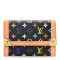 Louis Vuitton Monogram Multicolor Porte-Monnaie Plat Coin Purse Black