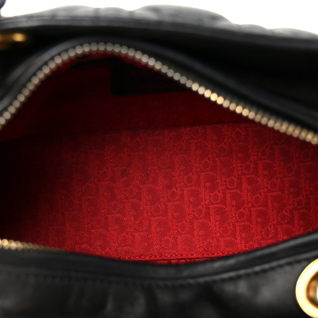 Christian Dior Lambskin Cannage Medium Lady Dior Black
