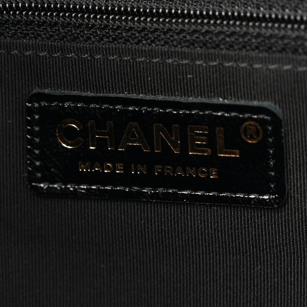 Chanel Crumpled Glazed Lambskin Quilted Mini Flap Black