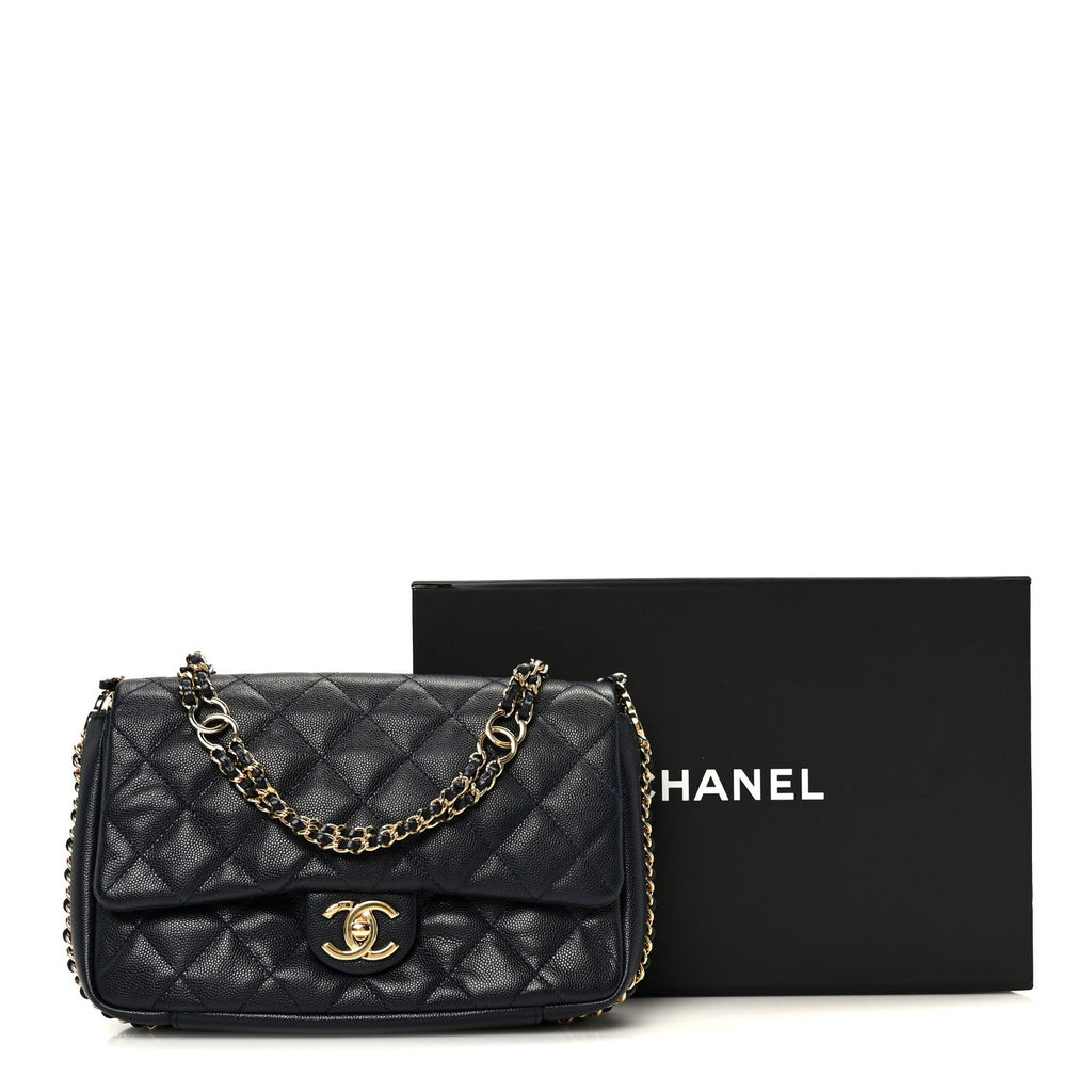 Chanel Caviar Quilted Small CC You Flap Navy