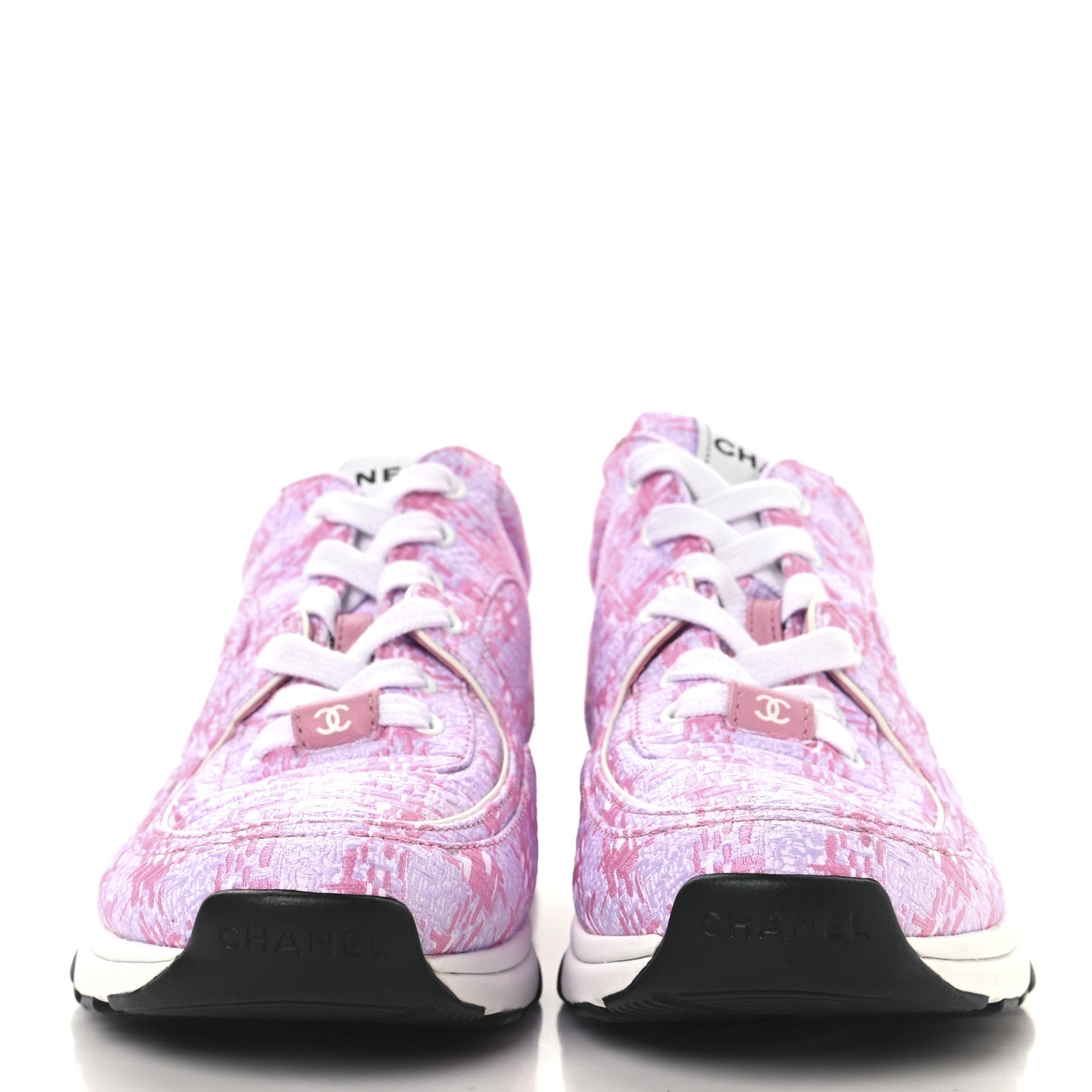 Chanel Tweed CC Sneakers 39 Pink