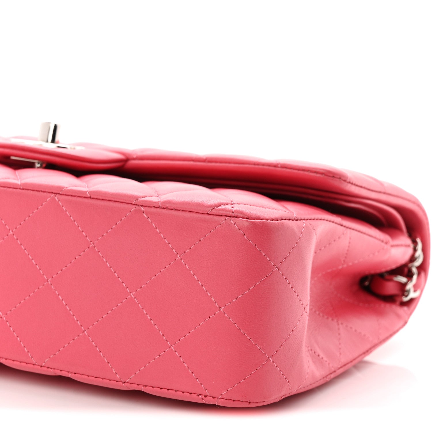 Chanel Lambskin Quilted Medium Double Flap Pink