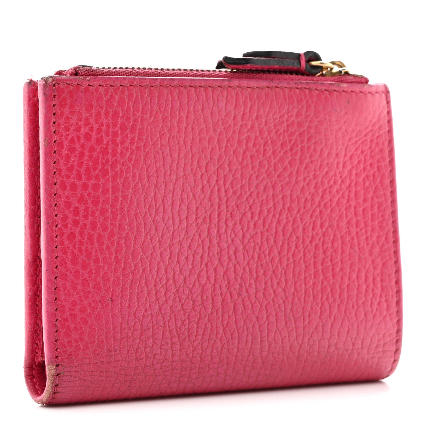 Gucci Dollar Calfskin GG Marmont Compact Wallet Box Pink