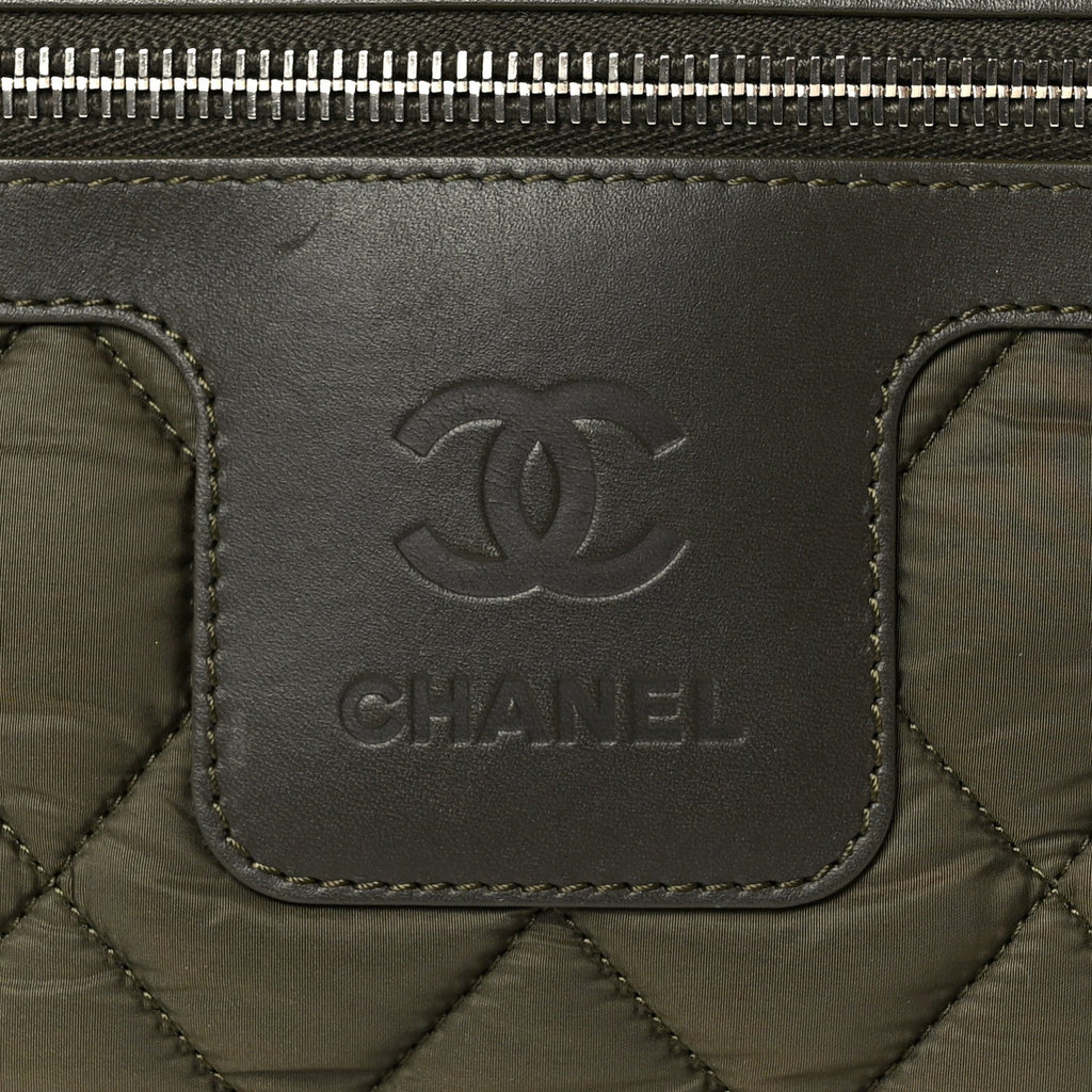 Chanel Nylon Quilted Small Coco Cocoon Tote Khaki