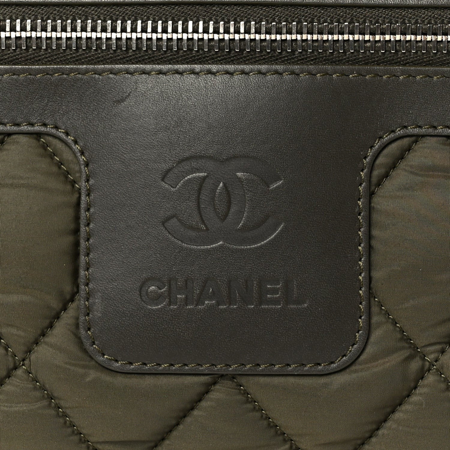 Chanel Nylon Quilted Small Coco Cocoon Tote Khaki
