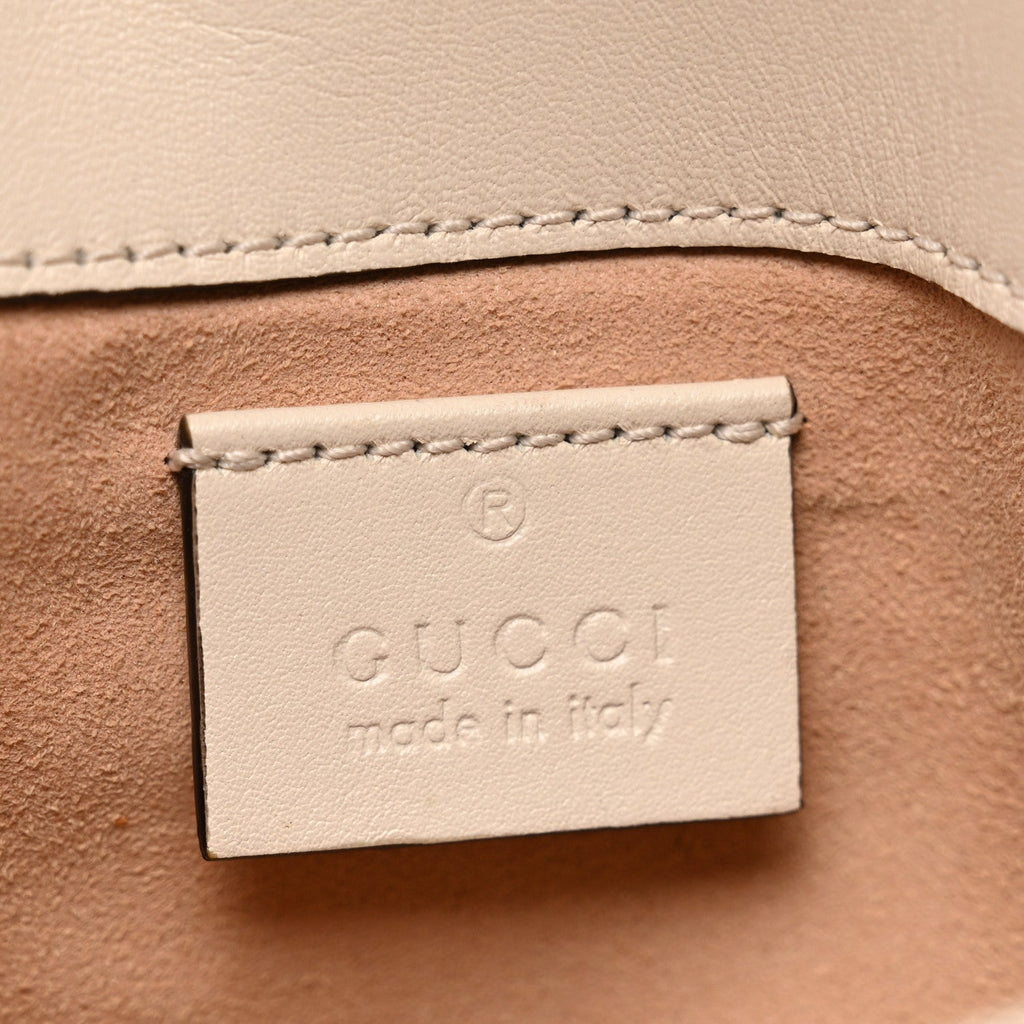 Gucci Calfskin Matelasse Super Mini GG Marmont Shoulder Bag White
