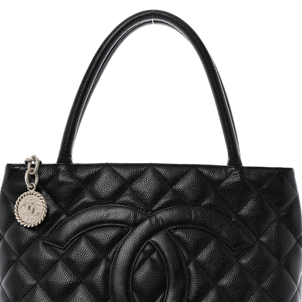 Chanel Caviar Quilted Medallion Tote Black