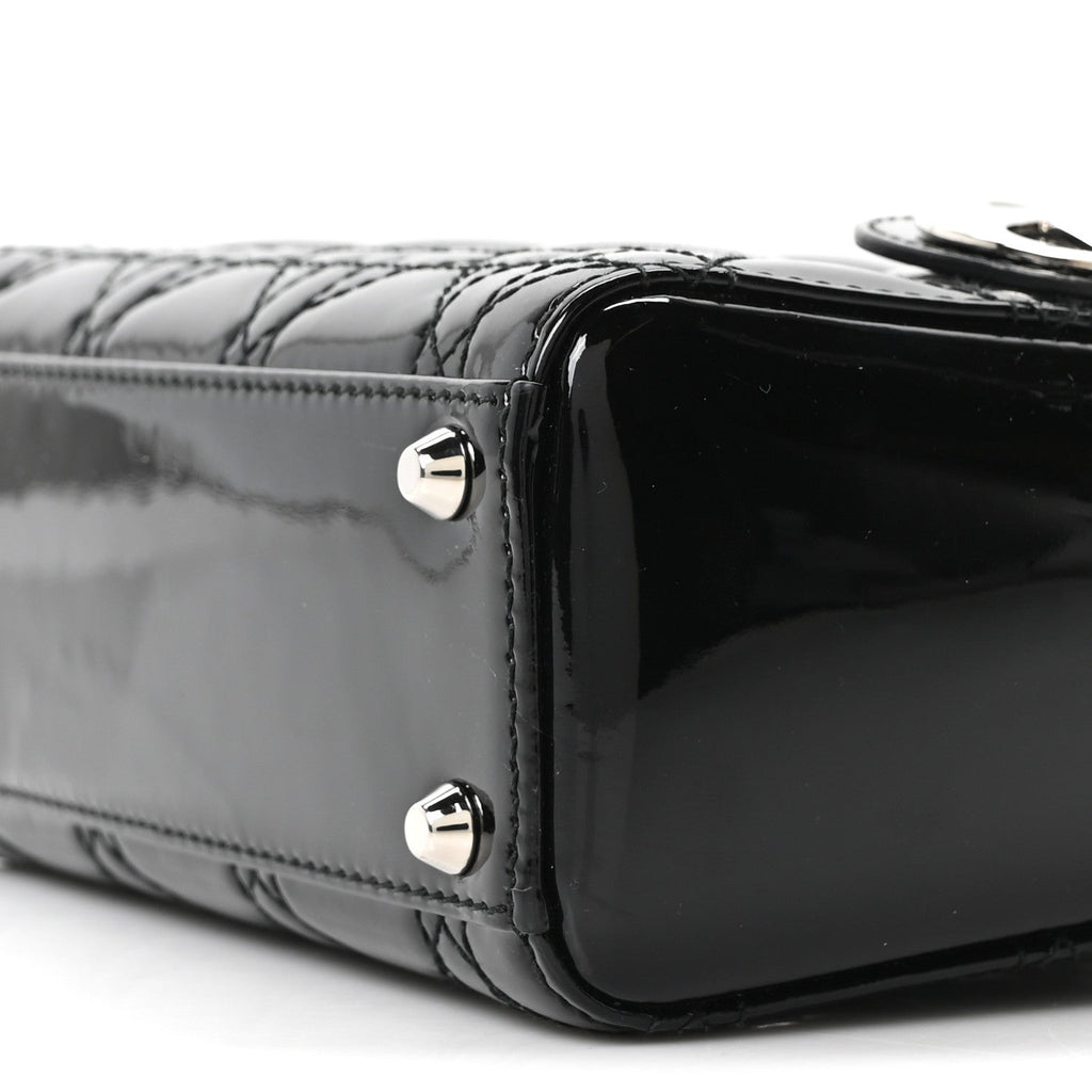 Christian Dior Patent Cannage Mini Lady Dior Black