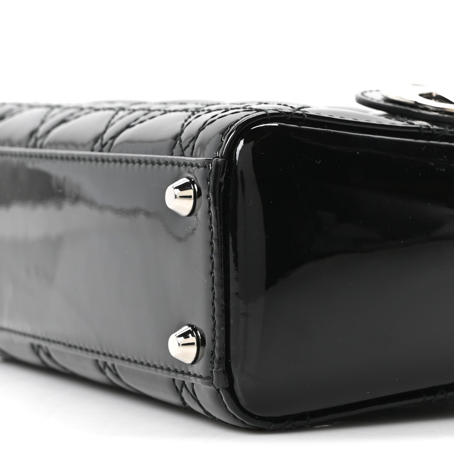 Christian Dior Patent Cannage Mini Lady Dior Black