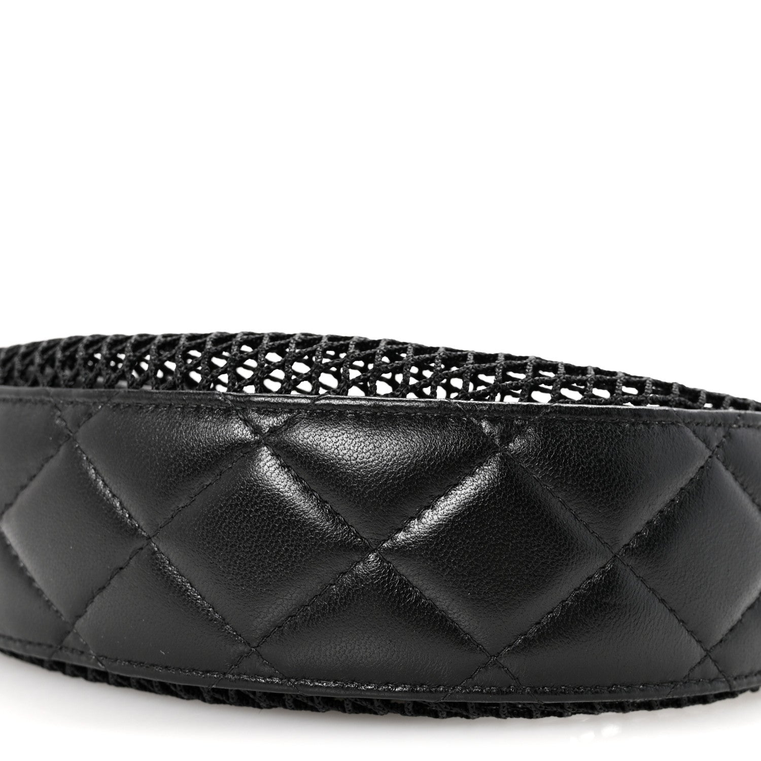 Chanel Mesh Shiny Lambskin Chain Hobo Black