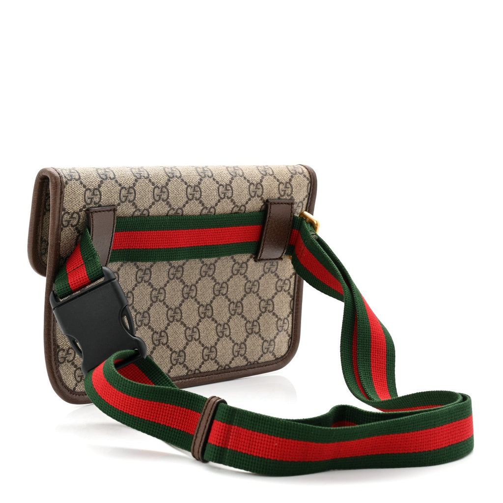 Gucci GG Supreme Monogram Neo Vintage Web Belt Bag Brown