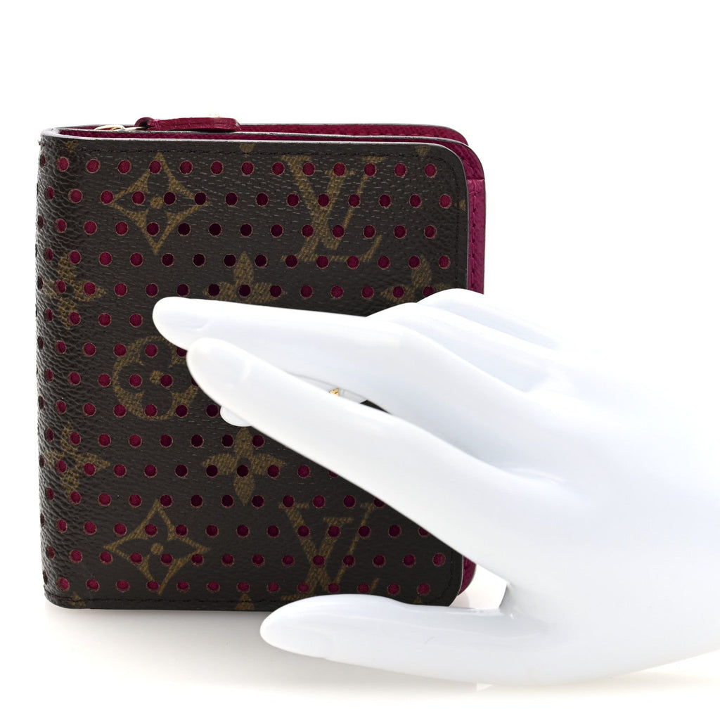 Louis Vuitton Monogram Perforated Compact Zipped Wallet Fuchsia