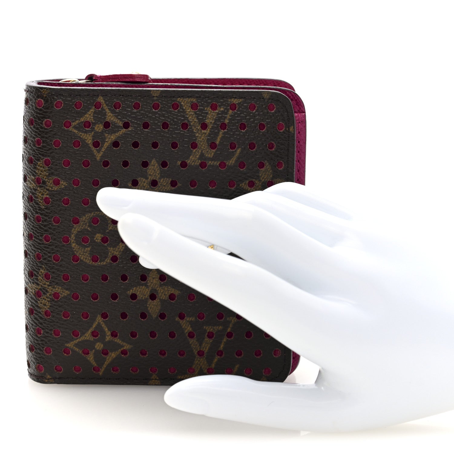 Louis Vuitton Monogram Perforated Compact Zipped Wallet Fuchsia