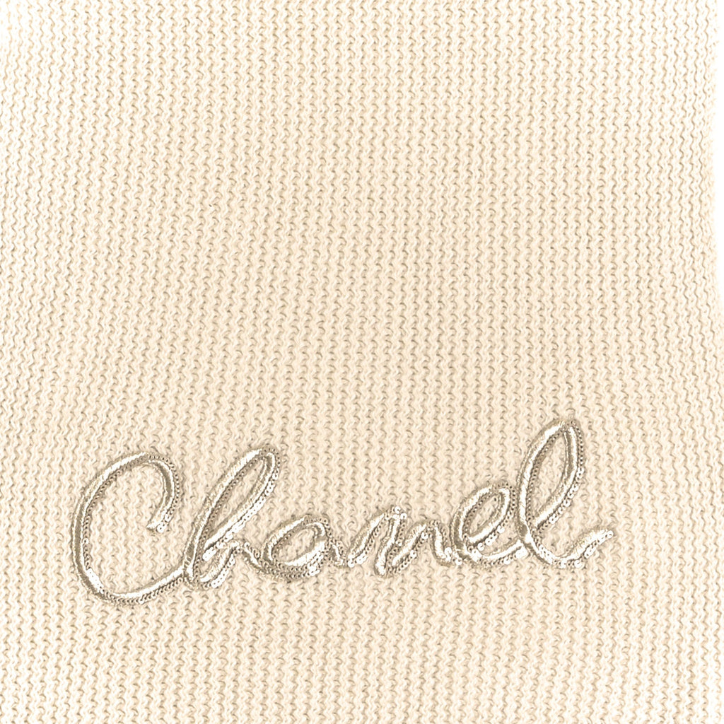 Cashmere Logo Scarf Beige