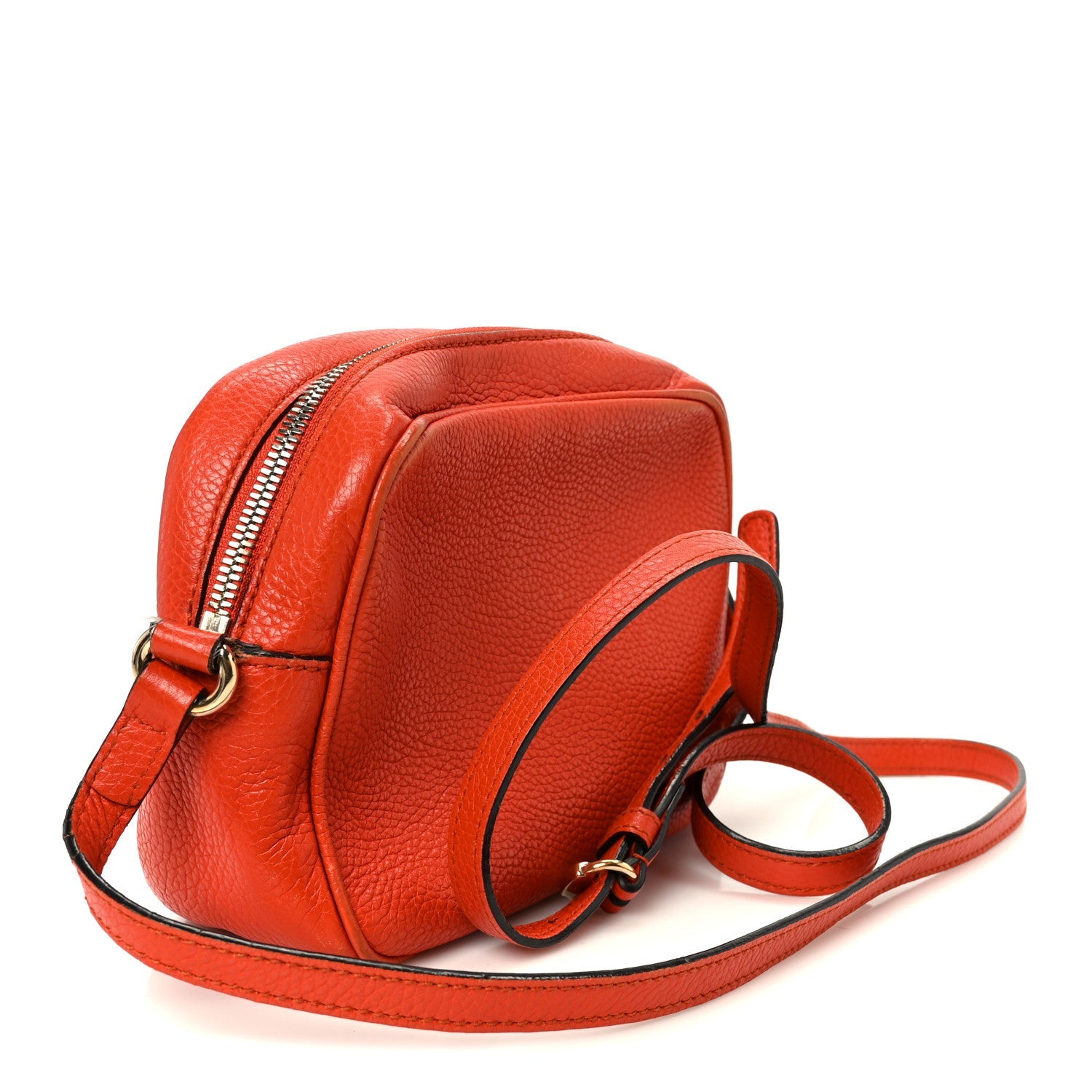 Gucci Pebbled Calfskin Small Soho Disco Bag Sun Orange