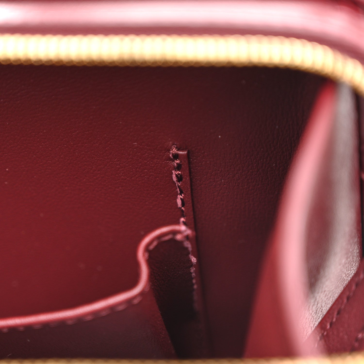 Chanel Calfskin Quilted Studded Square Vanity Case Burgundy