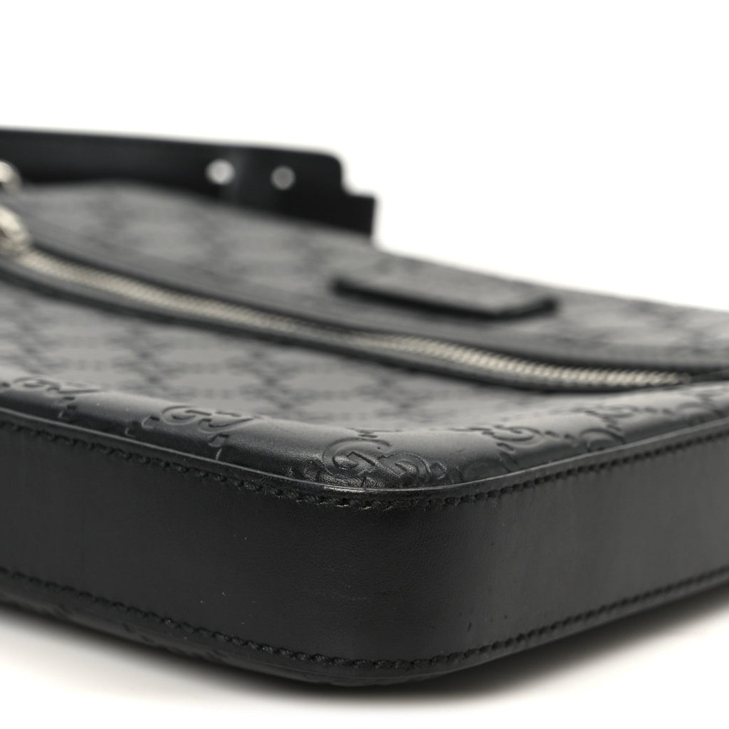 Gucci Guccissima Signature Small Messenger Bag Black