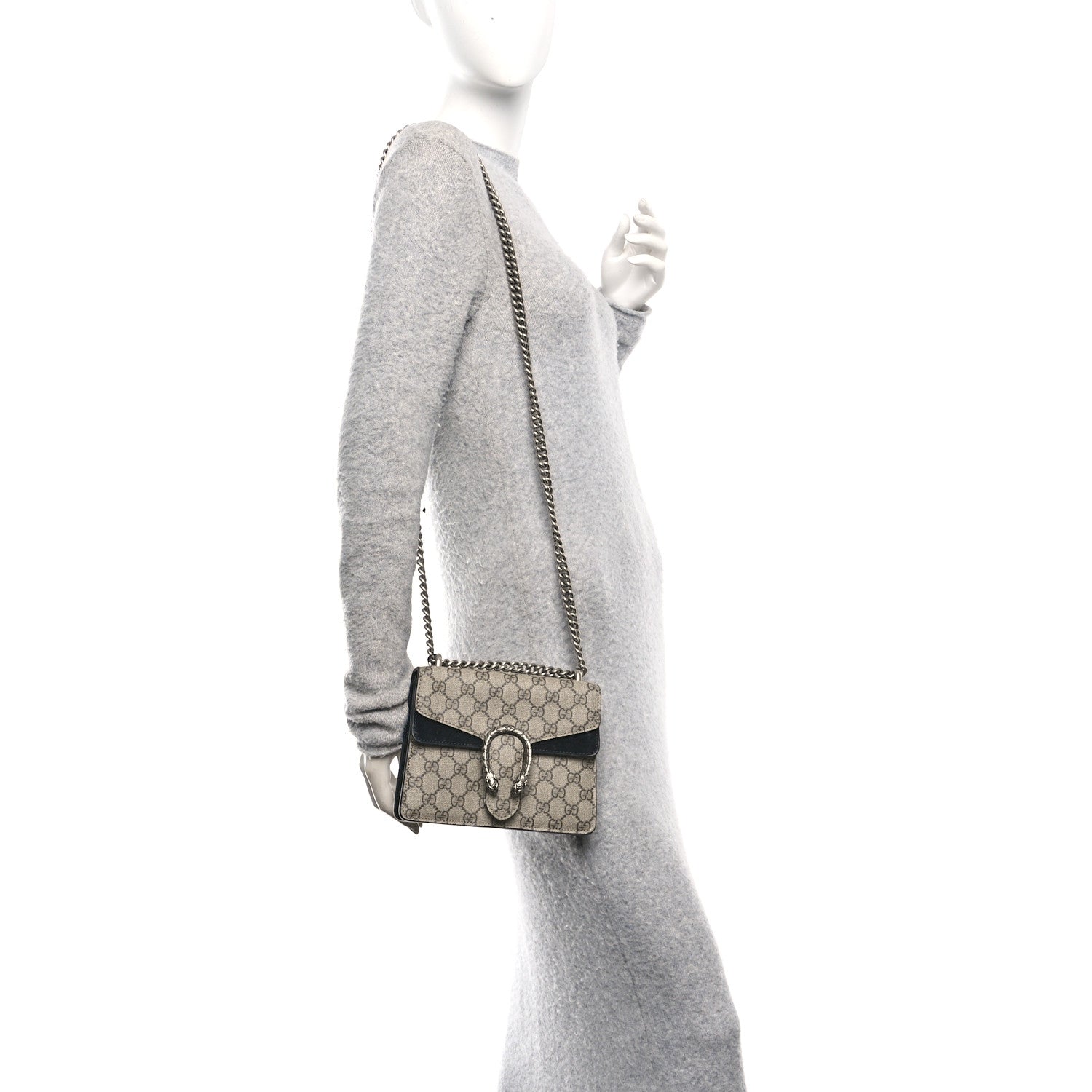 Gucci GG Supreme Monogram Mini Dionysus Shoulder Bag Black