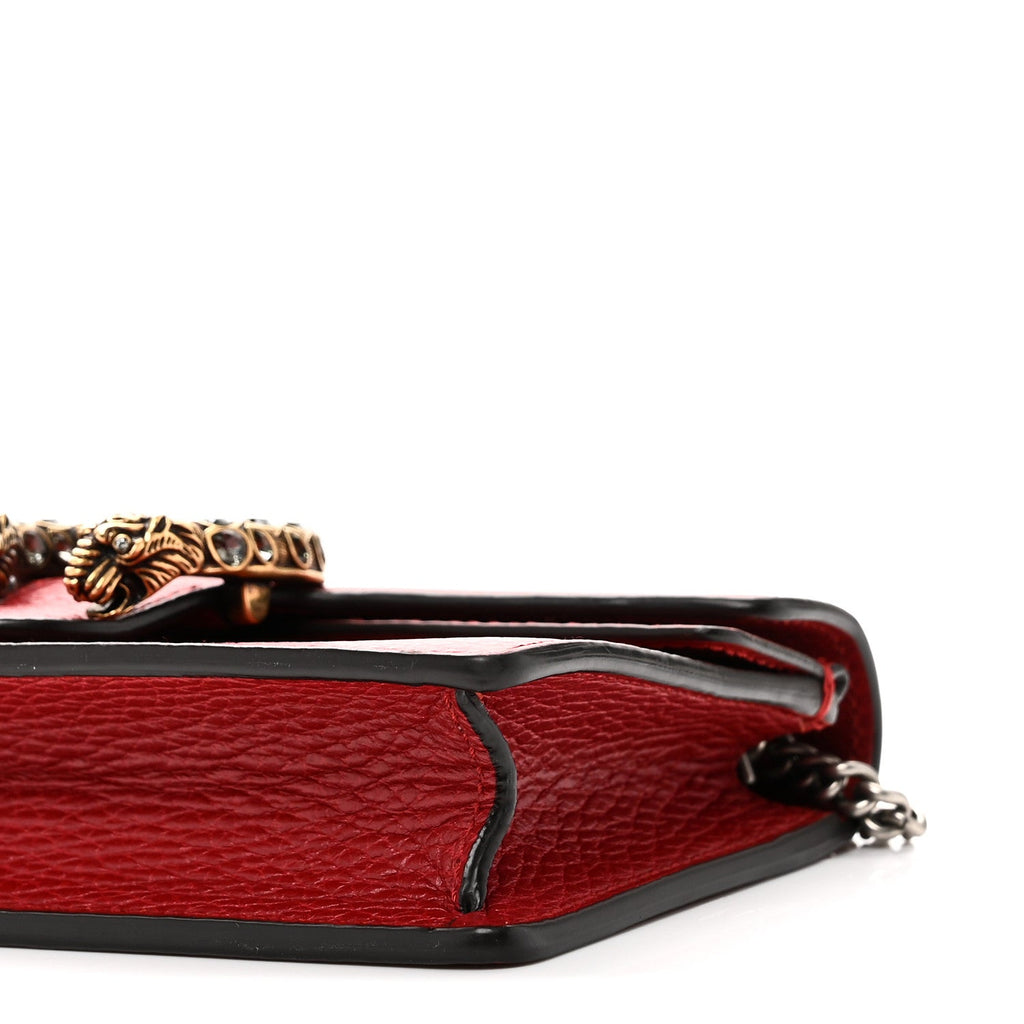 Gucci Dollar Calfskin Swarovski Crystal Small Dionysus Shoulder Bag Hibiscus Red