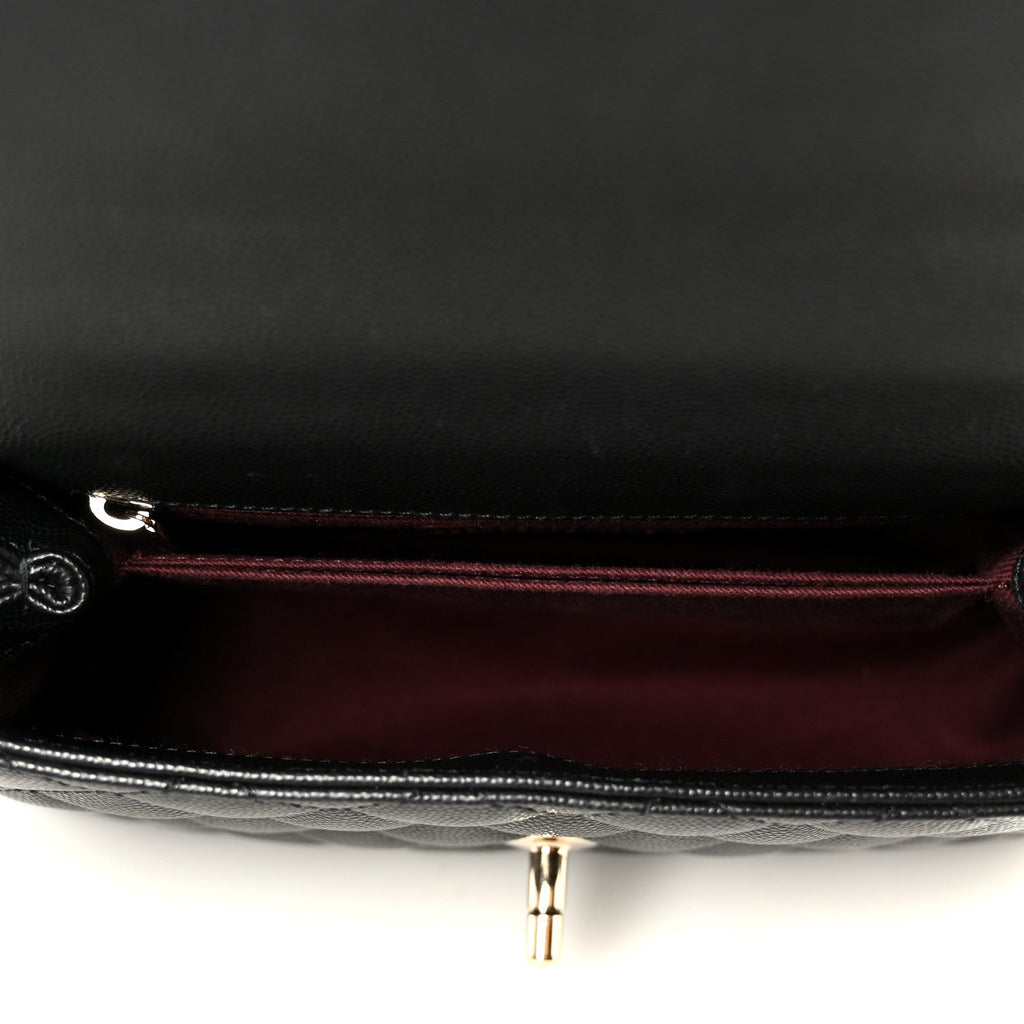 Chanel Caviar Quilted Mini Coco Handle Flap Black