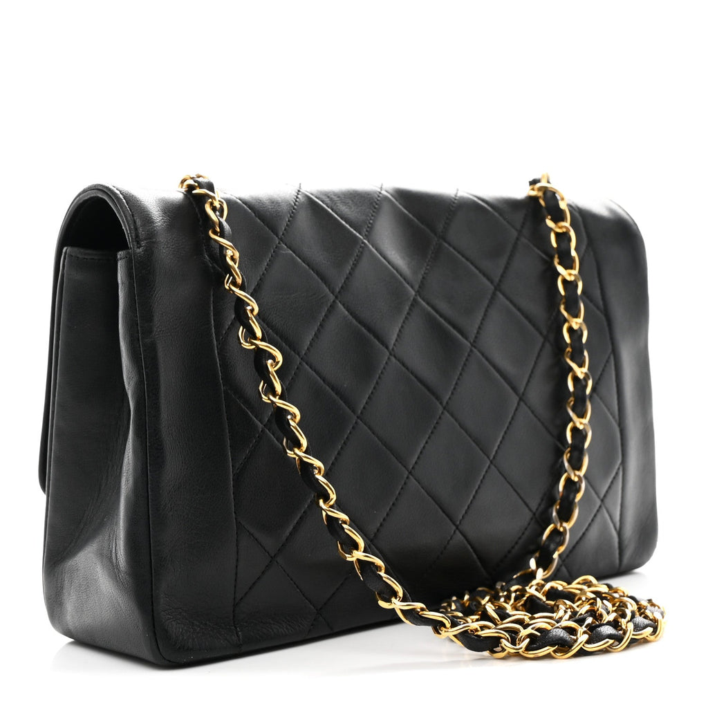 Chanel Lambskin Quilted Medium Single Flap Black