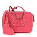 Chanel Caviar Quilted Small CC Filigree Vanity Case Pink