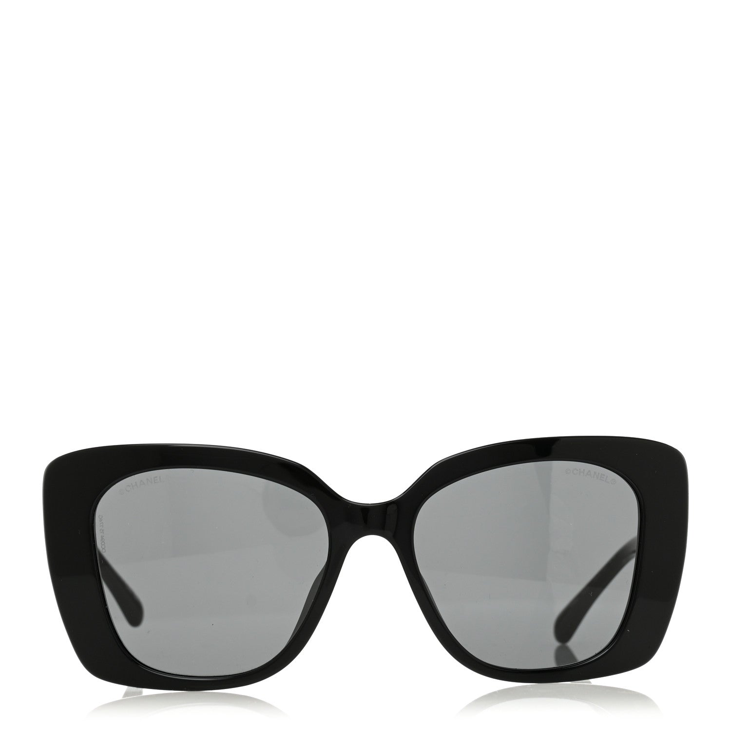 Acetate Strass Square Sunglasses 5422-B-A Black White