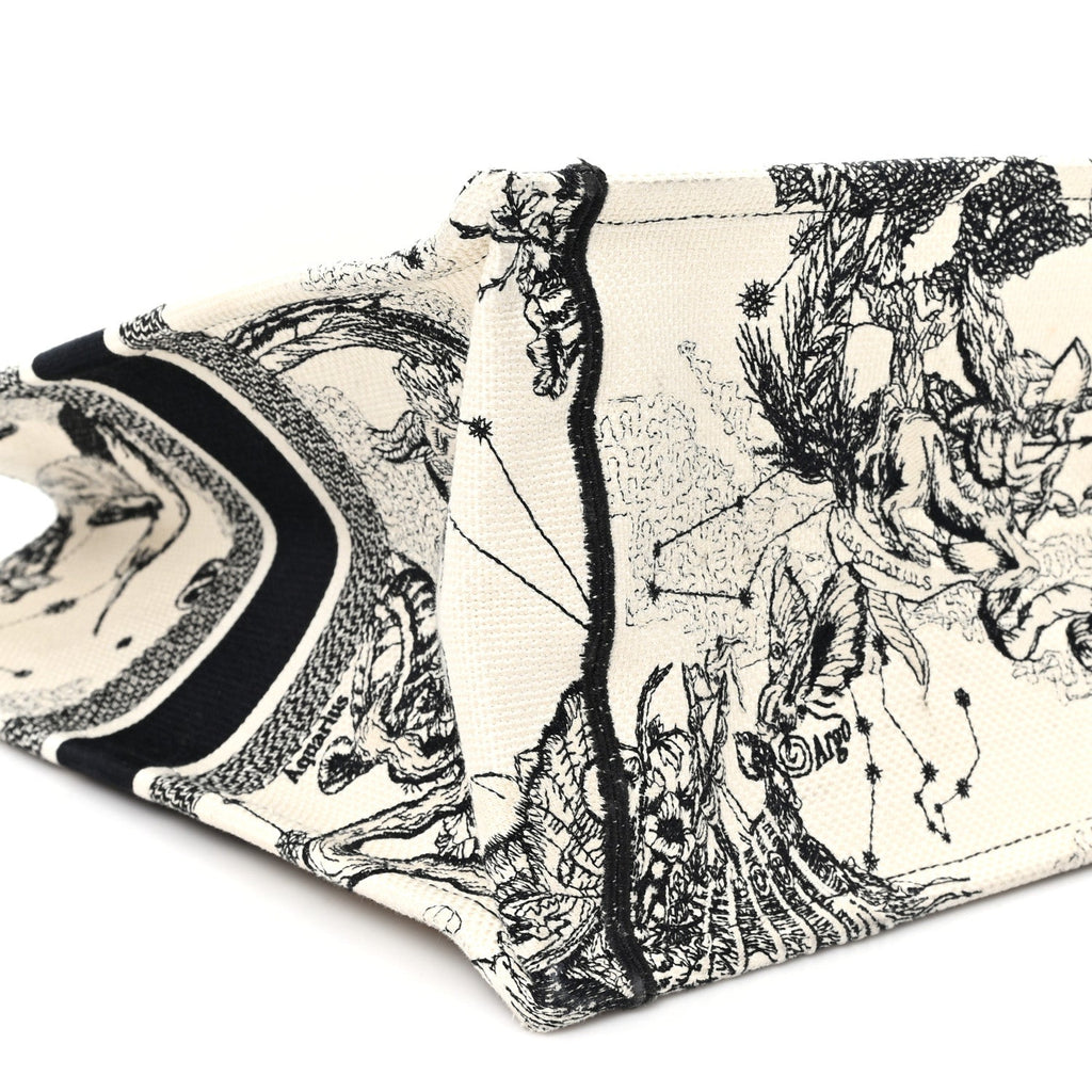 Christian Dior Canvas Zodiac Toile De Jouy Embroidered Large Book Tote Latte