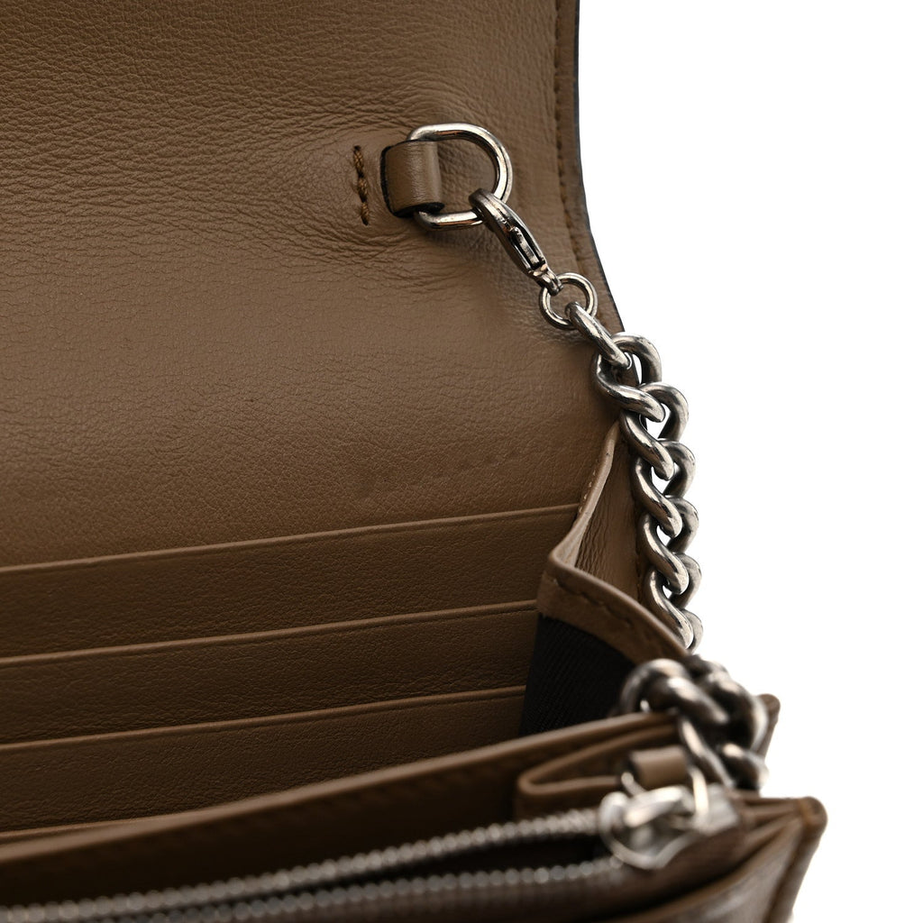 Gucci GG Supreme Monogram Mini Dionysus Chain Wallet Beige Taupe