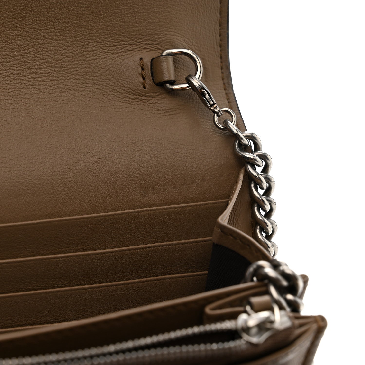 Gucci GG Supreme Monogram Mini Dionysus Chain Wallet Beige Taupe