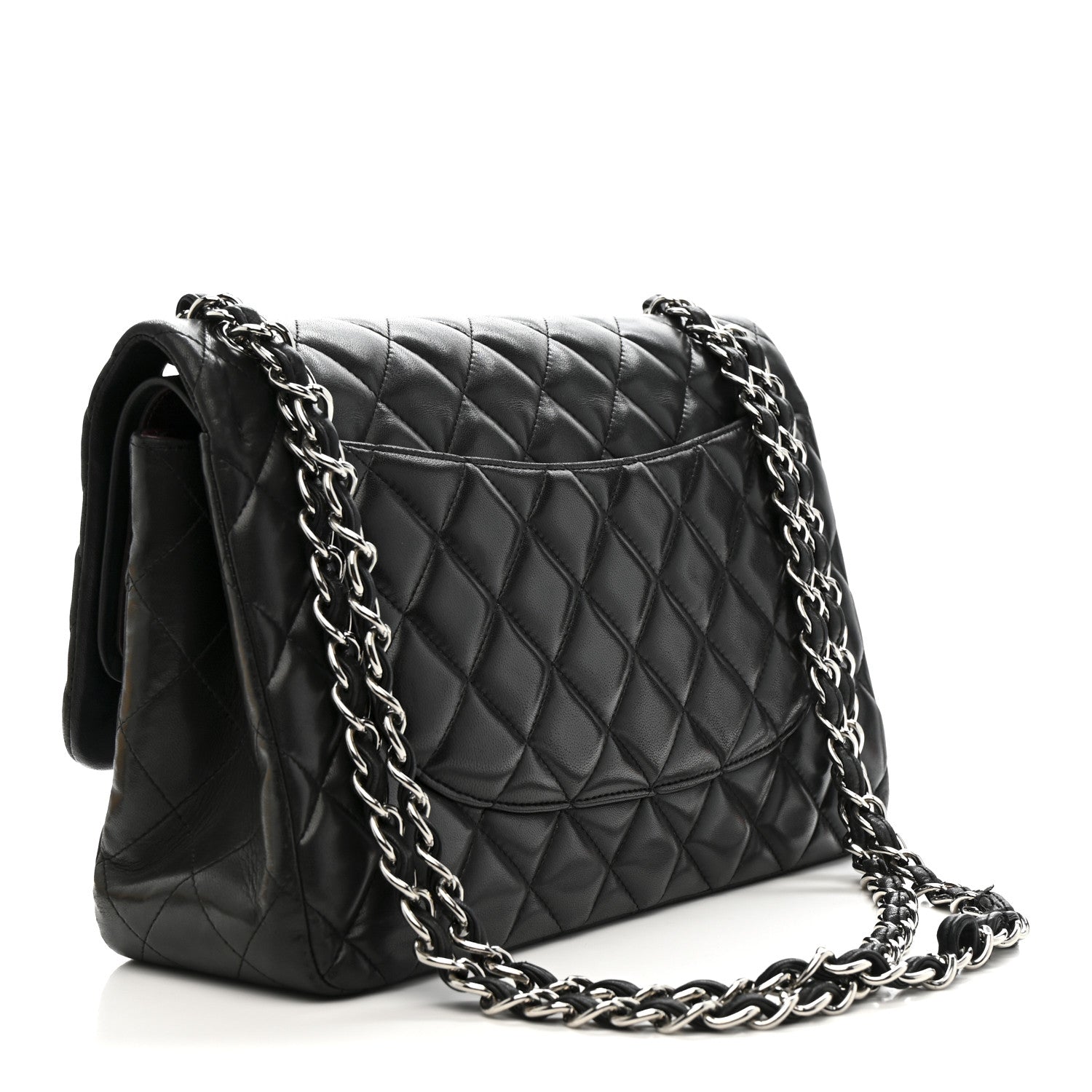 Chanel Lambskin Quilted Jumbo Double Flap Black