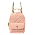 Chanel Caviar Quilted CC Mini Classic Backpack Light Pink