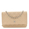 Chanel Caviar Quilted Wallet on Chain WOC Beige