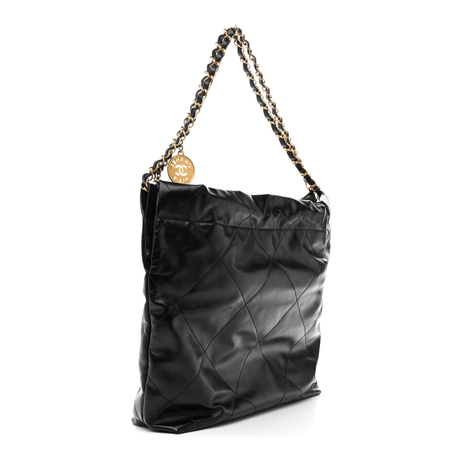 Chanel Shiny Calfskin Quilted Small Chanel 22 Black