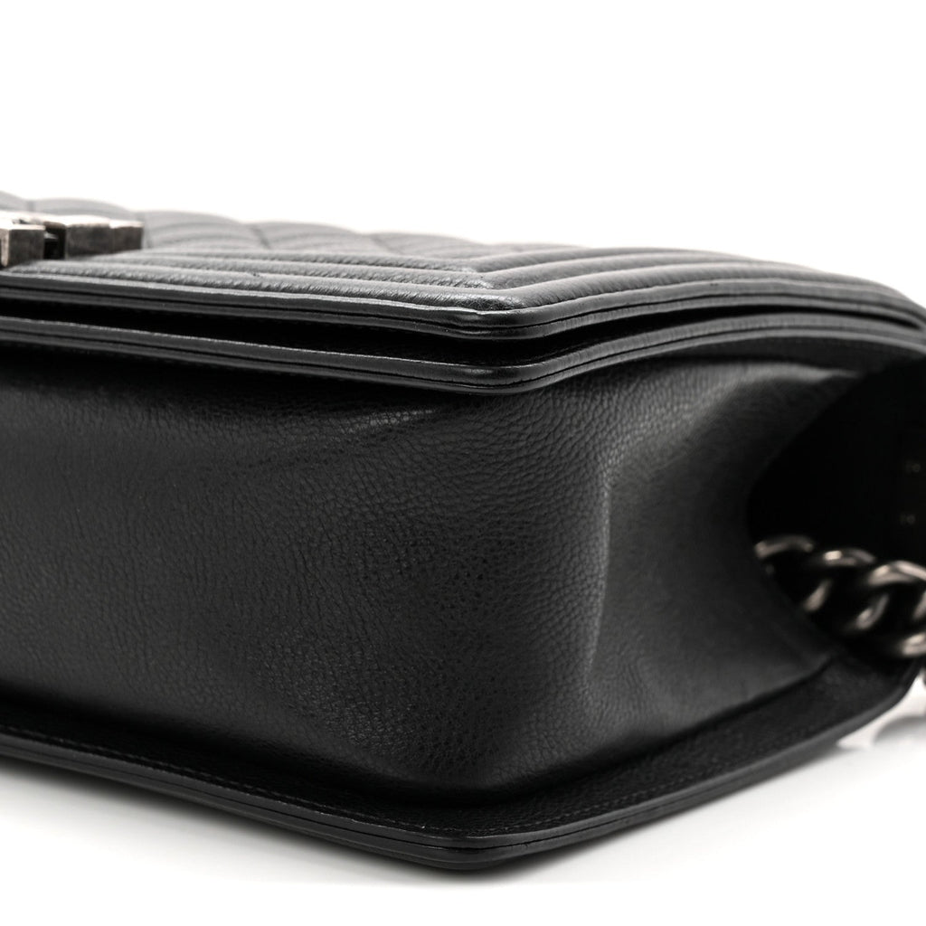 Chanel Grained Calfskin Quilted Medium Boy Flap Black