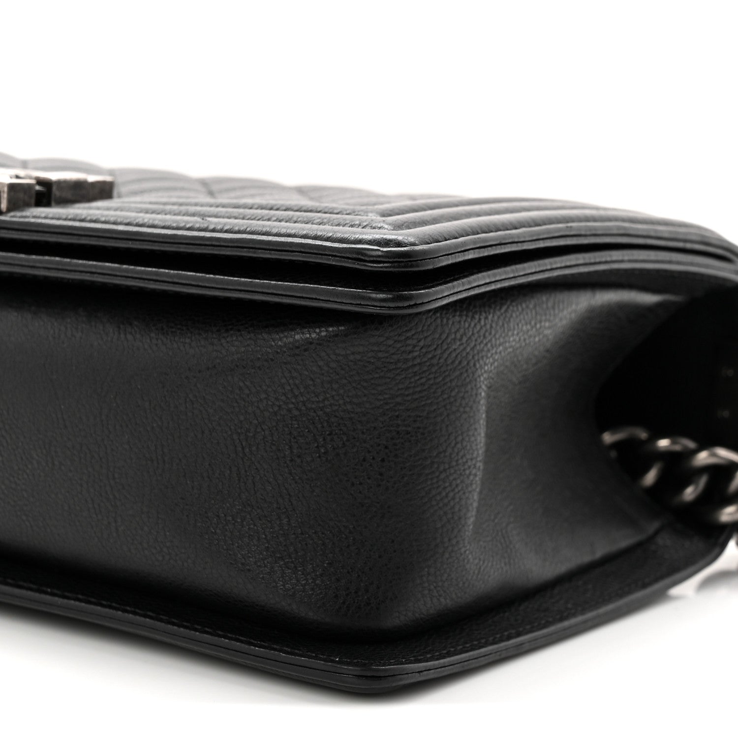 Chanel Grained Calfskin Quilted Medium Boy Flap Black