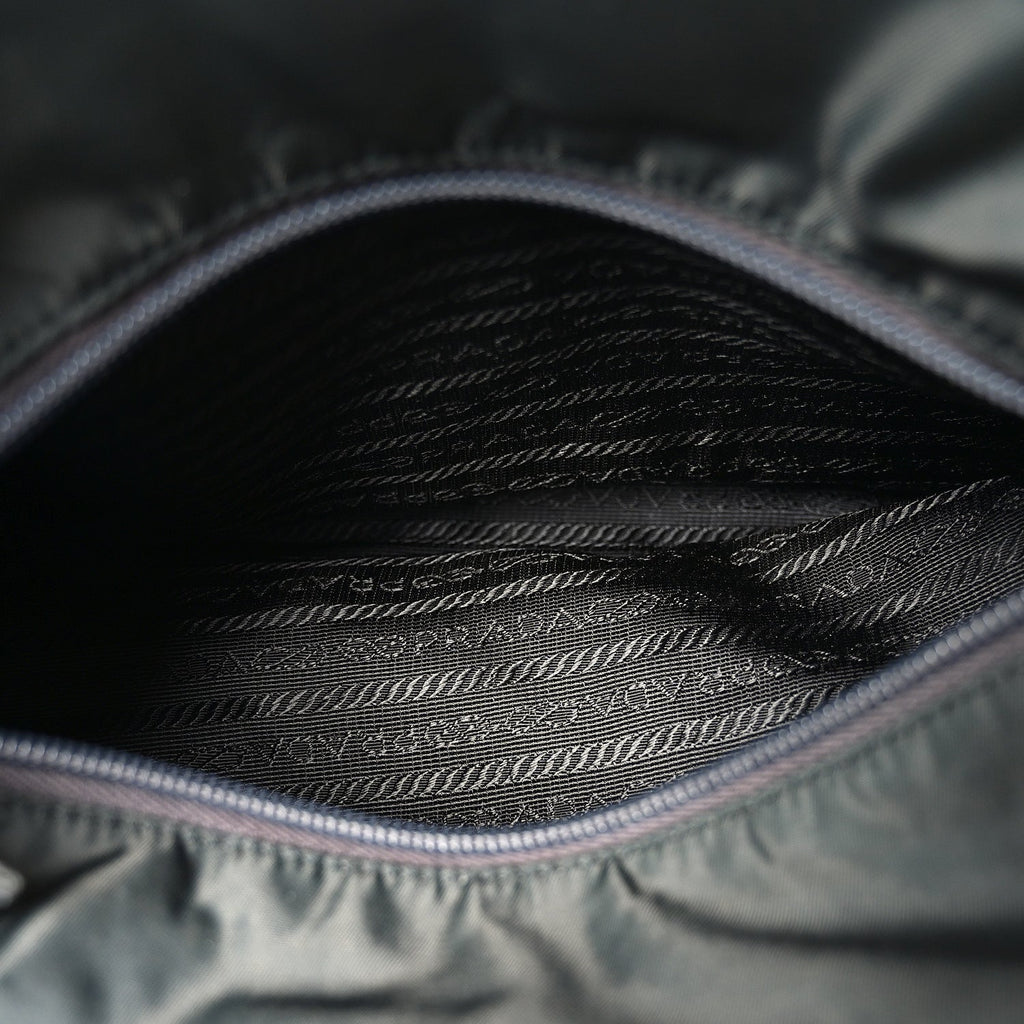 Prada Tessuto Nylon Shoulder Bag Dark Green
