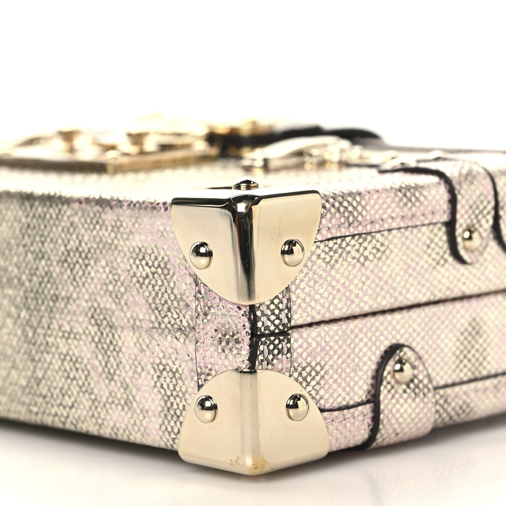 Louis Vuitton Lizard Petite Malle Silver