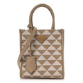 Prada Jacquard Saffiano Triangolo Symbole Embroidered Micro Tote Corda Talco