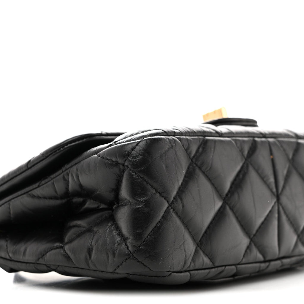 Chanel Aged Calfskin Quilted 2.55 Reissue Mini Hanger Flap Black