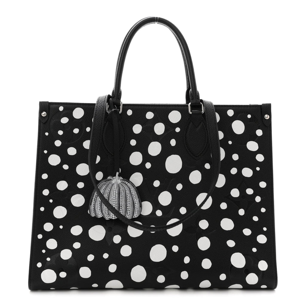 Louis Vuitton Monogram Kusama Dots Onthego MM Black White