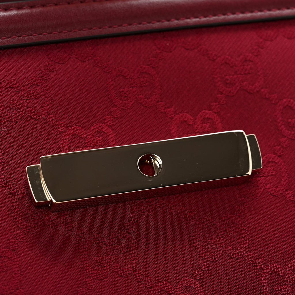 Gucci Crepe Wool Silk GG Monogram Go Small Shoulder Bag Rosso Ancora