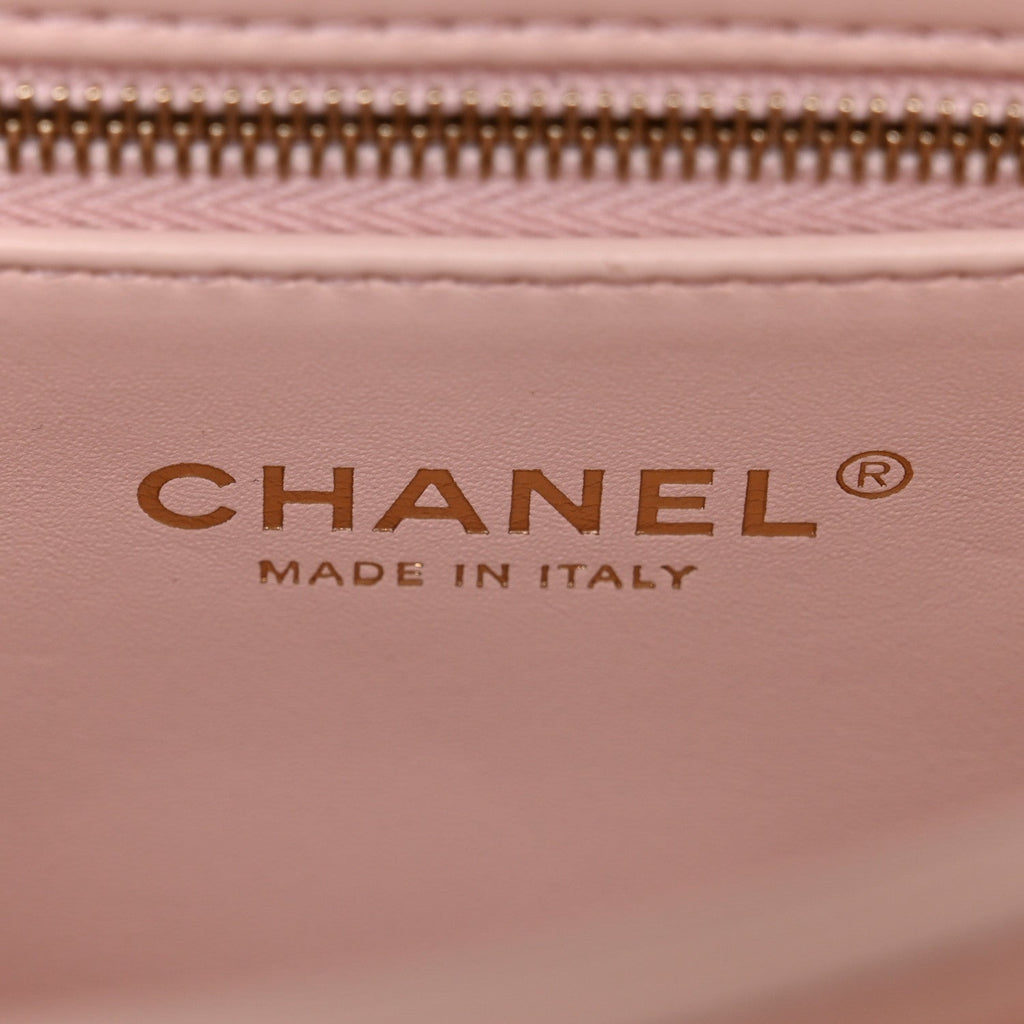 Chanel Lambskin Quilted Small Trendy CC Flap Dual Handle Bag Light Pink