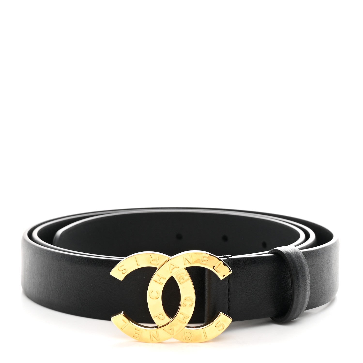 Calfskin Paris Button CC Belt 100 40 Black