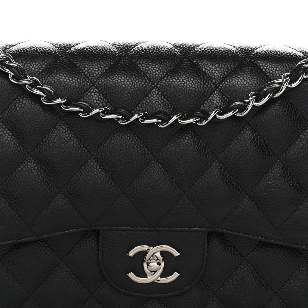 Chanel Caviar Quilted Jumbo Double Flap Black