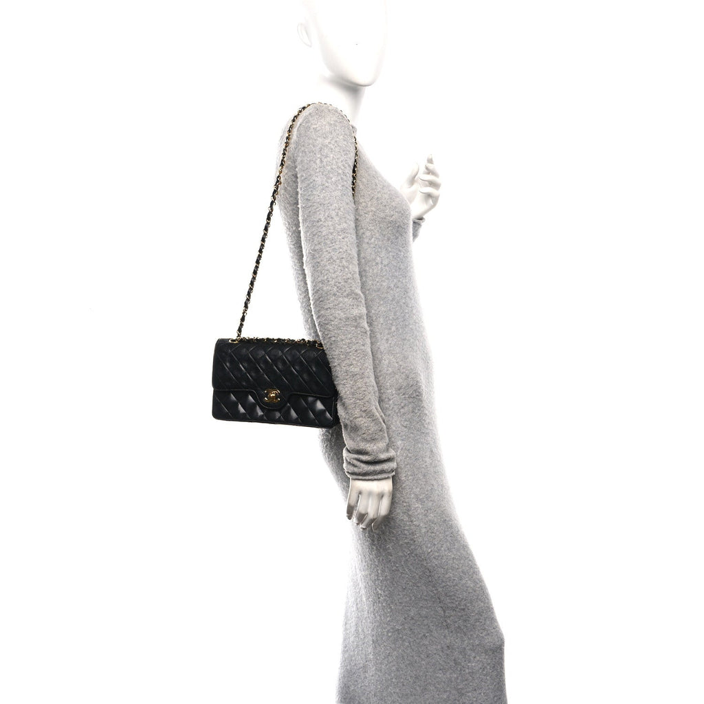 Chanel Lambskin Quilted Small Double Flap Black