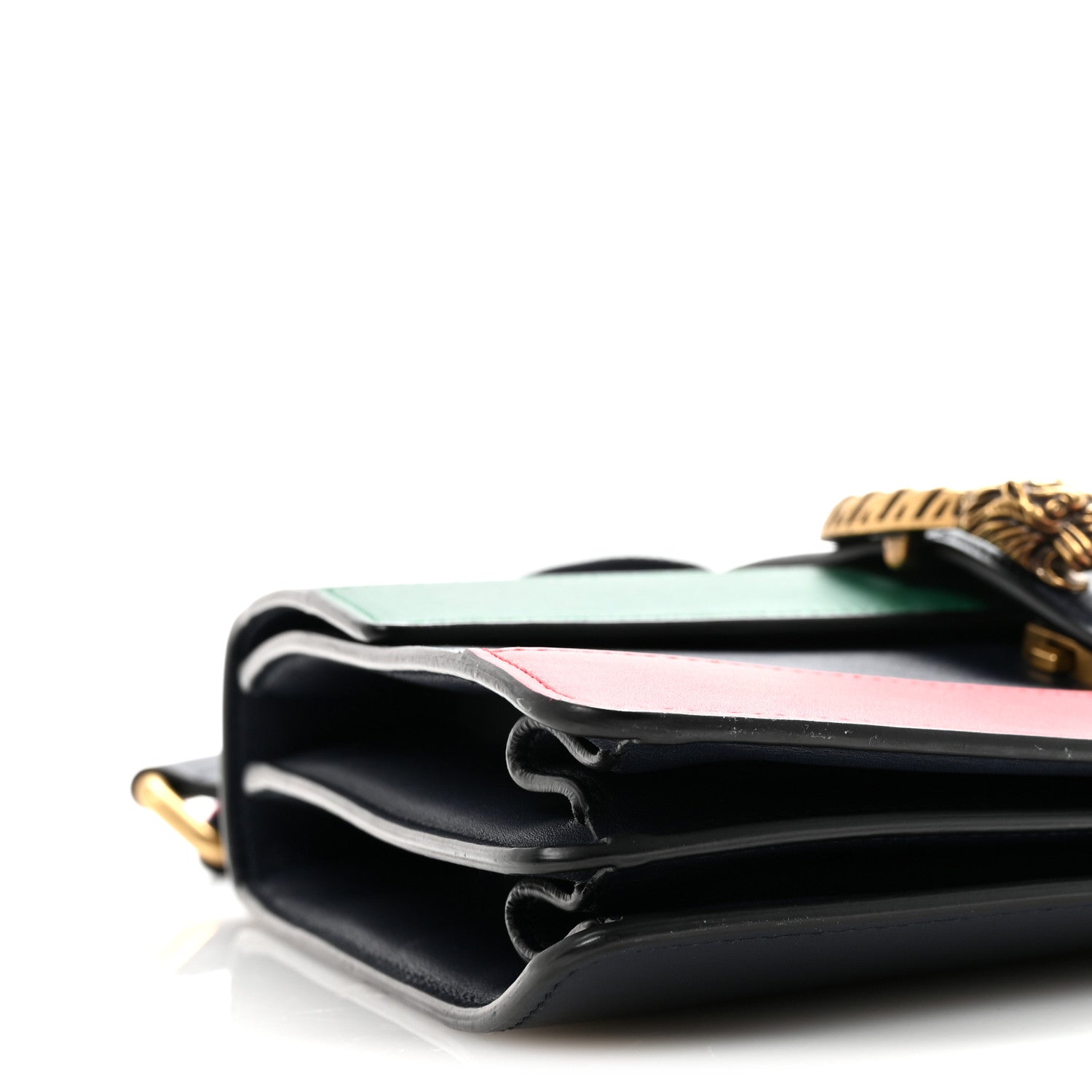 Gucci Moon Calfskin Bamboo Web Medium Dionysus Top Handle Bag Blue Emerald Hibiscus Red